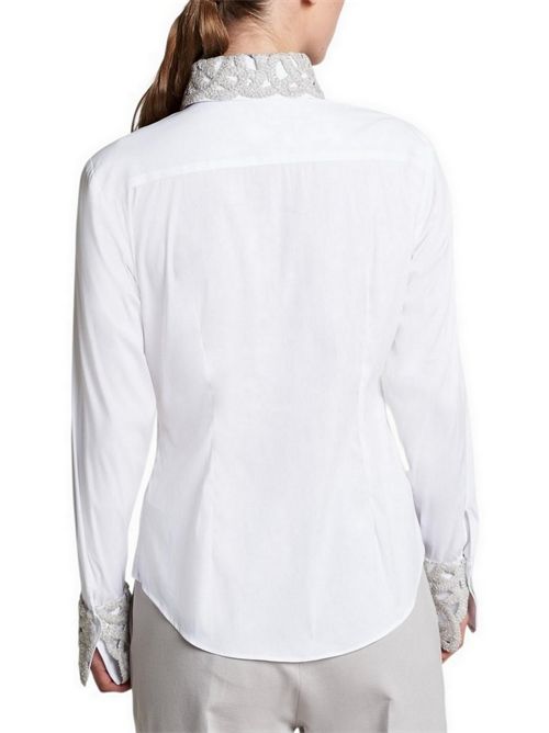 camicia donna dettagli macramè bianca Camicetta Snob | 595-31412108
